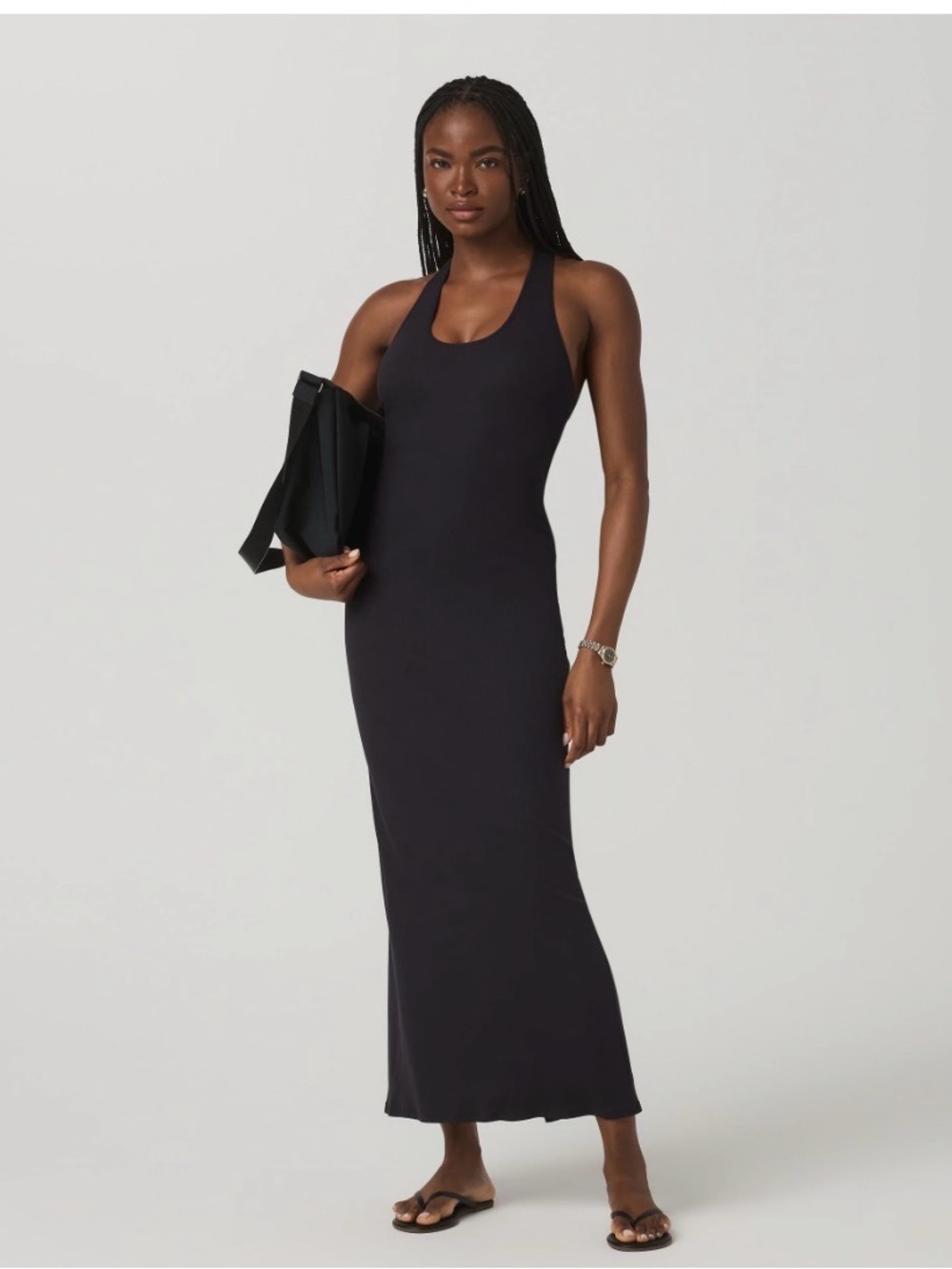 Vuori Black Racerback Maxi Dress